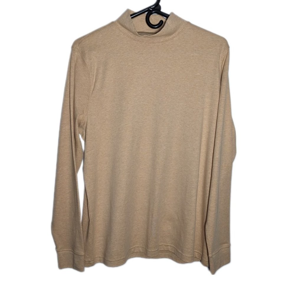 Lands' End Women's Large (14-16) Shirt Relaxed Fit Long Sleeve Mock Neck